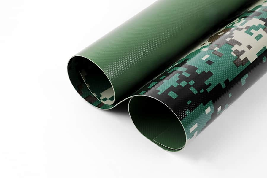 PVC presenning Camouflage trykt